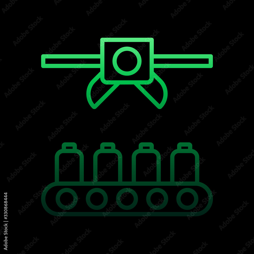 Poster robot in production nolan icon. simple thin line, outline vector of intelligence icons for ui and ux