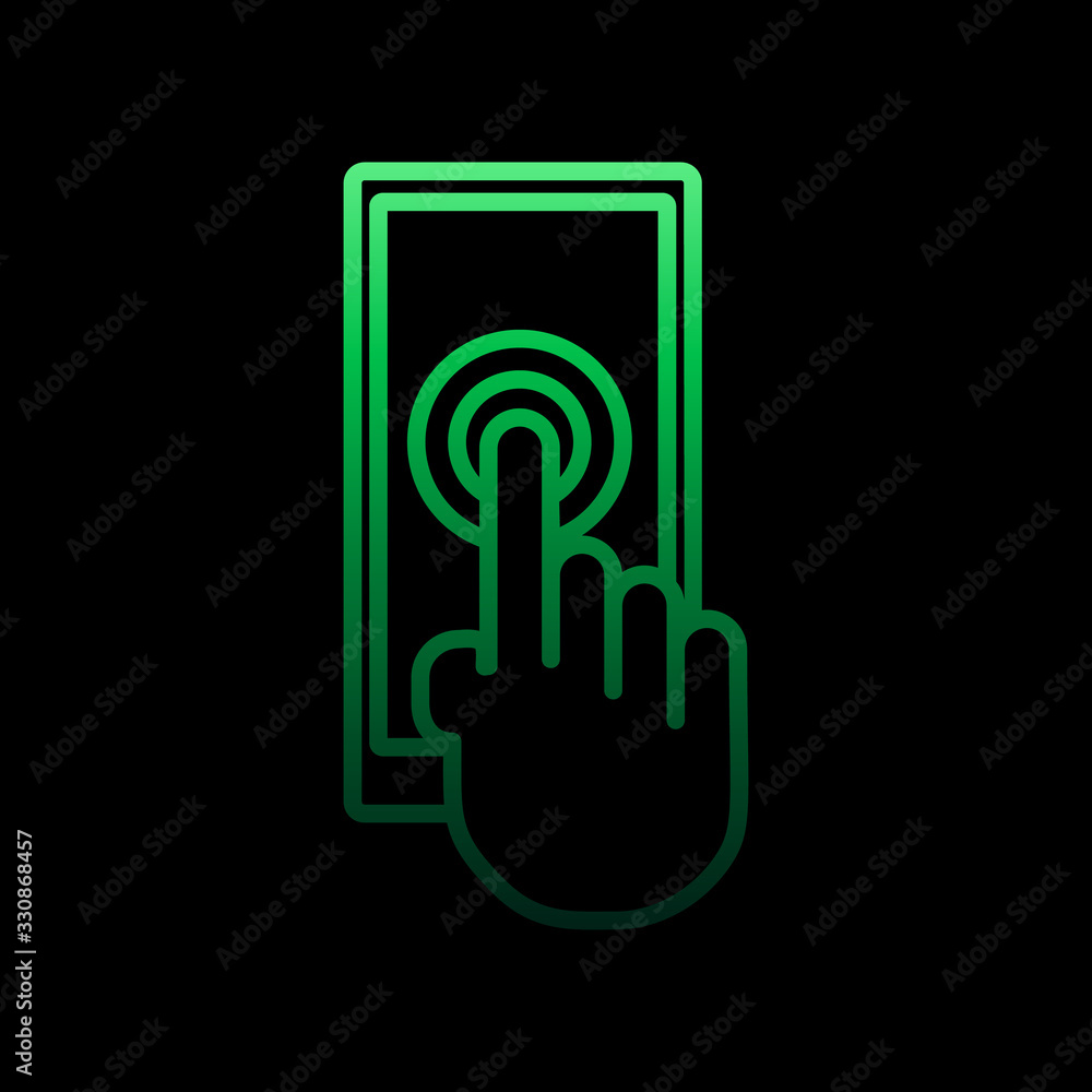 Poster touch screen nolan icon. simple thin line, outline vector of intelligence icons for ui and ux, websi