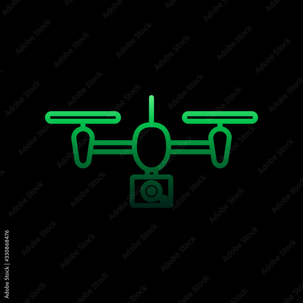 Poster Drone with camera nolan icon. Simple thin line, outline vector of intelligence icons for ui and ux, website or mobile application