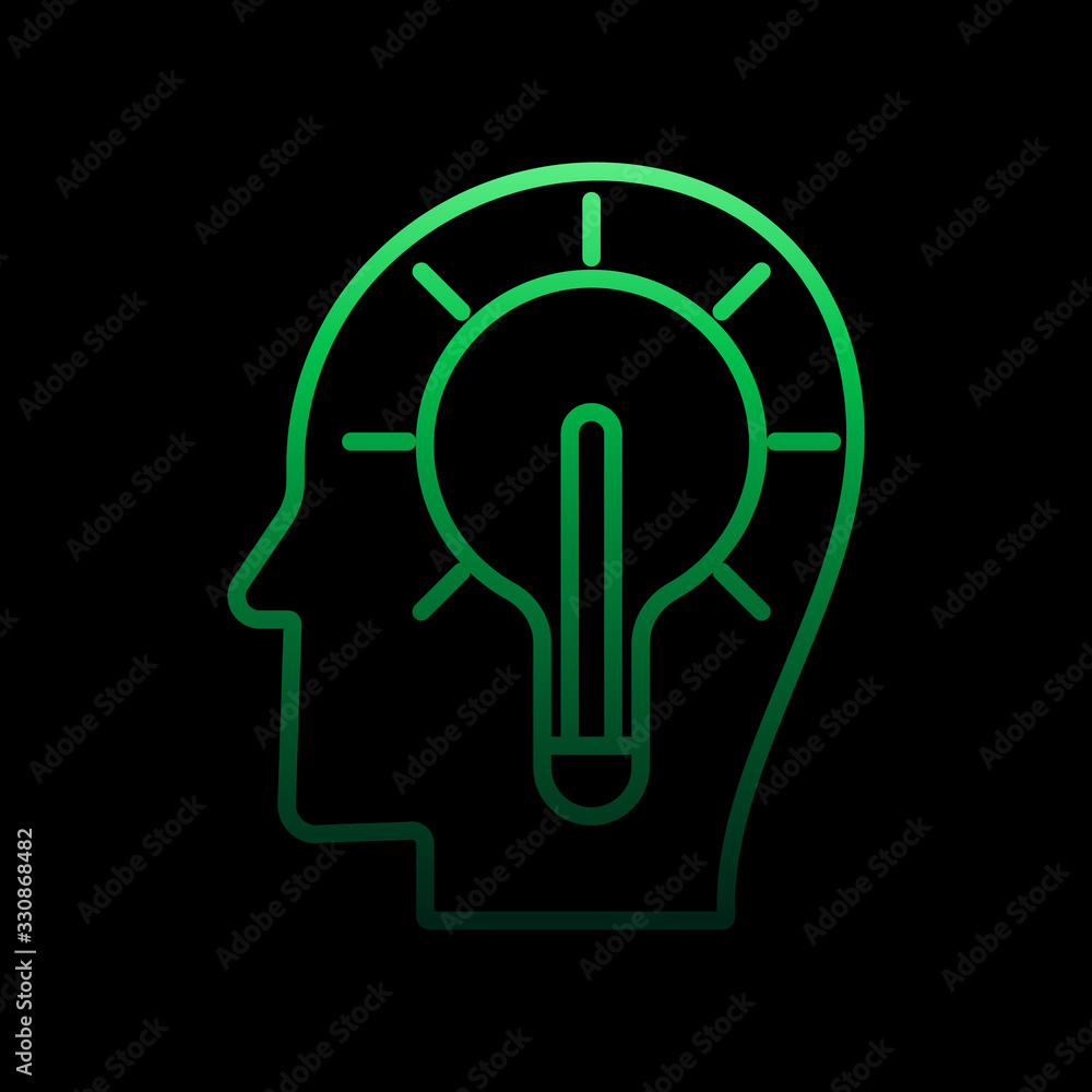 Poster idea in head nolan icon. simple thin line, outline vector of intelligence icons for ui and ux, websi