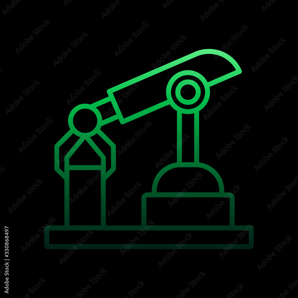 Poster robot in production nolan icon. simple thin line, outline vector of intelligence icons for ui and ux