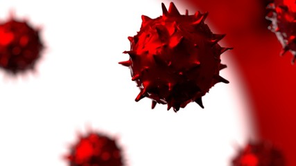 Virus, flu, view of a virus under a microscope, infectious disease. 3D illustration. 3D high quality rendering. 3D CG.