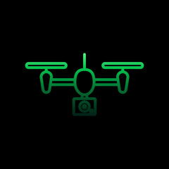 Drone with camera nolan icon. Simple thin line, outline vector of intelligence icons for ui and ux, website or mobile application