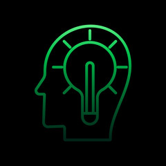 Idea in head nolan icon. Simple thin line, outline vector of intelligence icons for ui and ux, website or mobile application