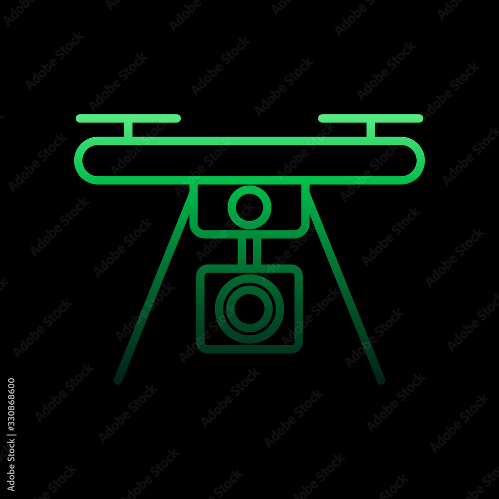 Poster drone with camera nolan icon. simple thin line, outline vector of intelligence icons for ui and ux, 