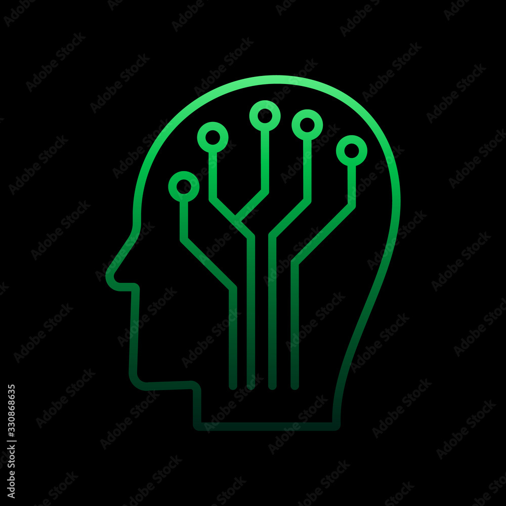 Poster digital thinking nolan icon. simple thin line, outline vector of intelligence icons for ui and ux, w