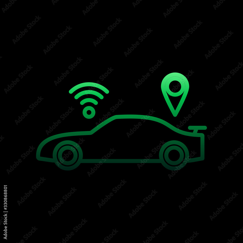 Poster smart car nolan icon. simple thin line, outline vector of intelligence icons for ui and ux, website 