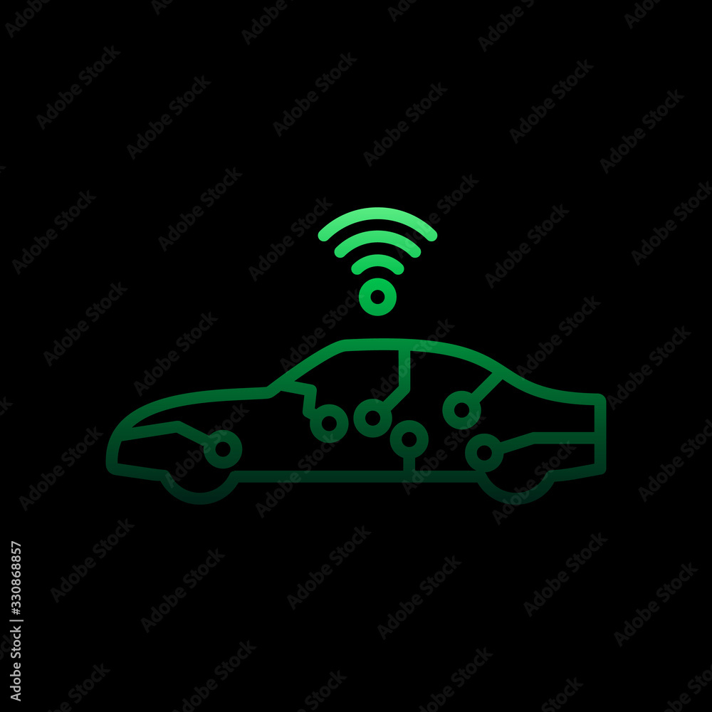 Poster digital car nolan icon. simple thin line, outline vector of intelligence icons for ui and ux, websit