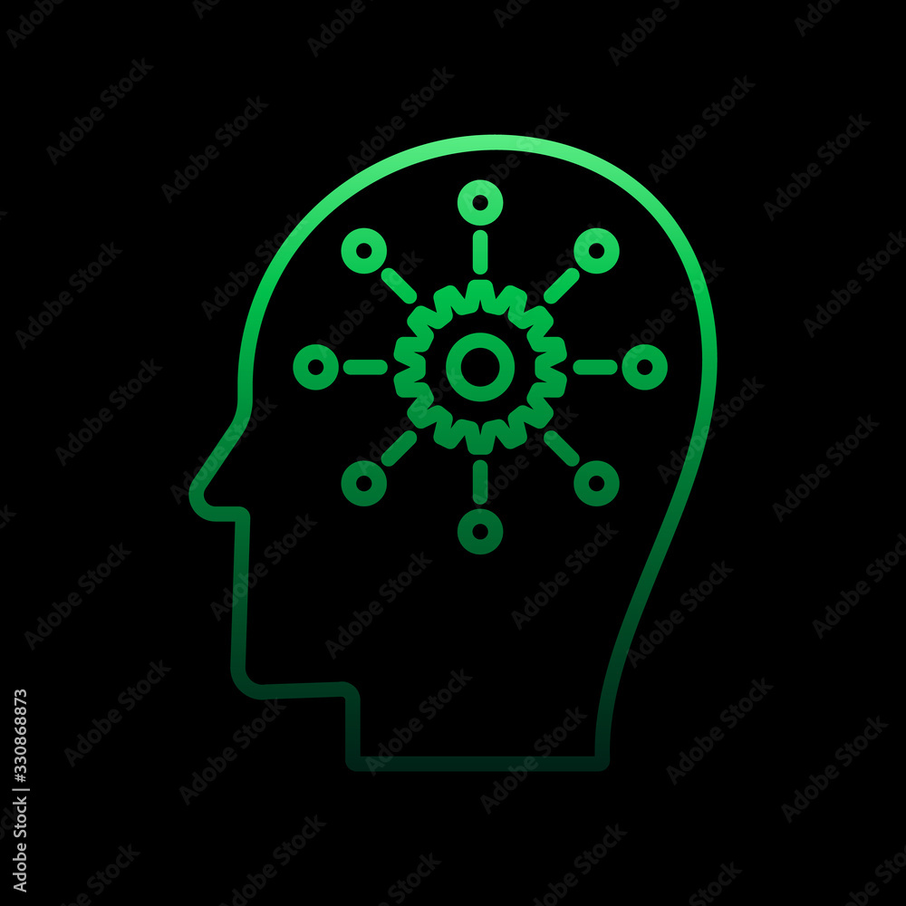 Poster mechanism of thinking nolan icon. simple thin line, outline vector of intelligence icons for ui and 