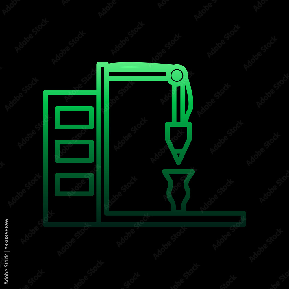 Poster 3d printer nolan icon. simple thin line, outline vector of intelligence icons for ui and ux, website