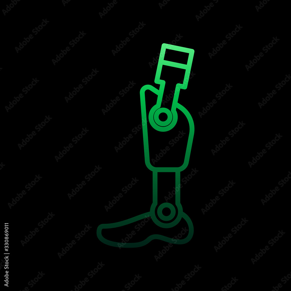 Poster leg prosthesis nolan icon. simple thin line, outline vector of intelligence icons for ui and ux, web