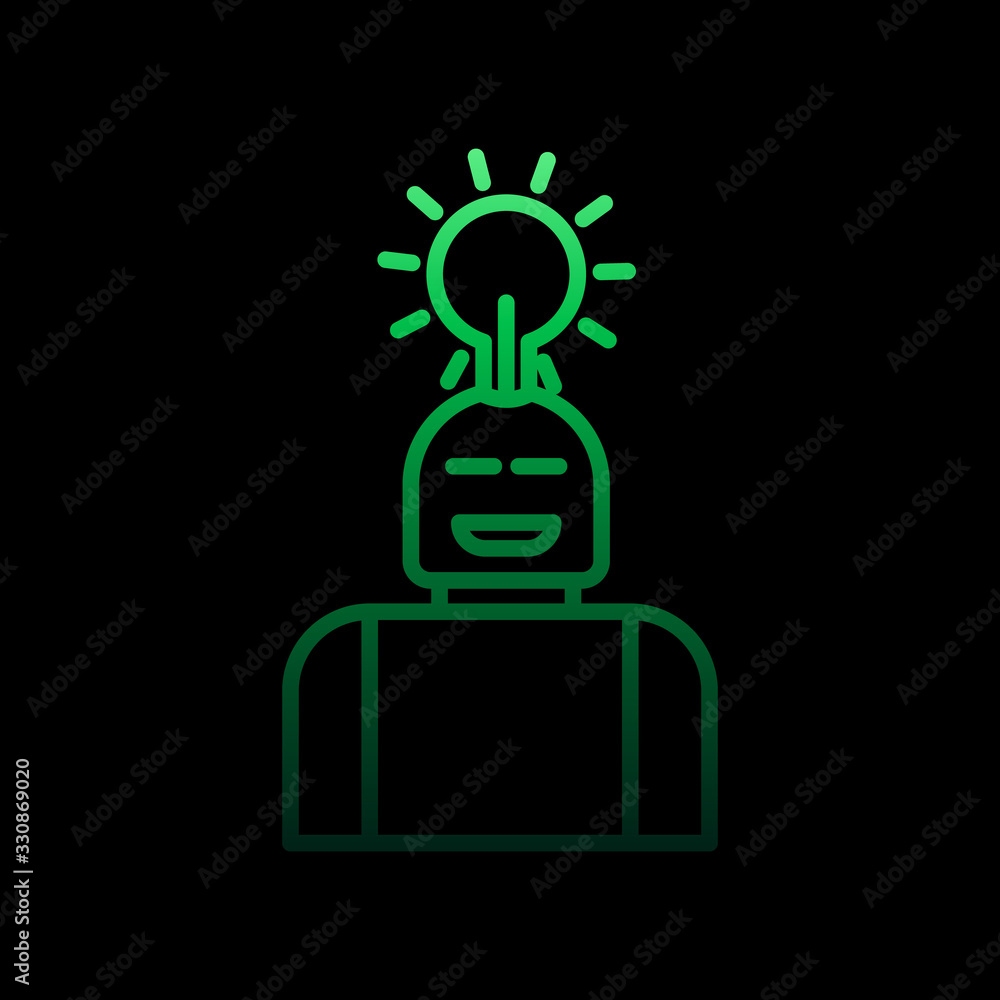 Poster smart robot nolan icon. simple thin line, outline vector of intelligence icons for ui and ux, websit