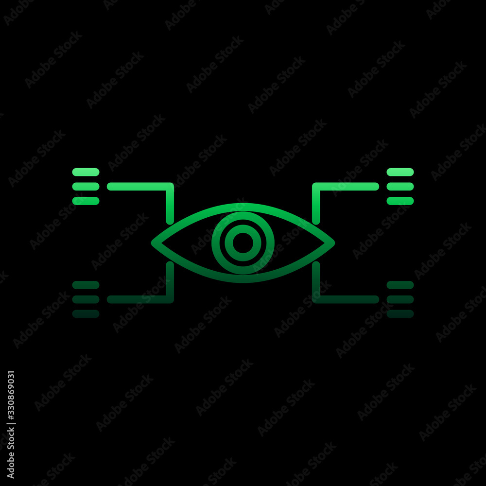Poster digital eye nolan icon. simple thin line, outline vector of intelligence icons for ui and ux, websit