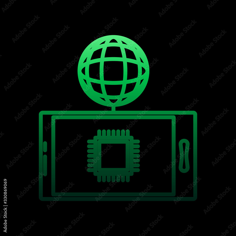 Poster chip in phone nolan icon. simple thin line, outline vector of intelligence icons for ui and ux, webs