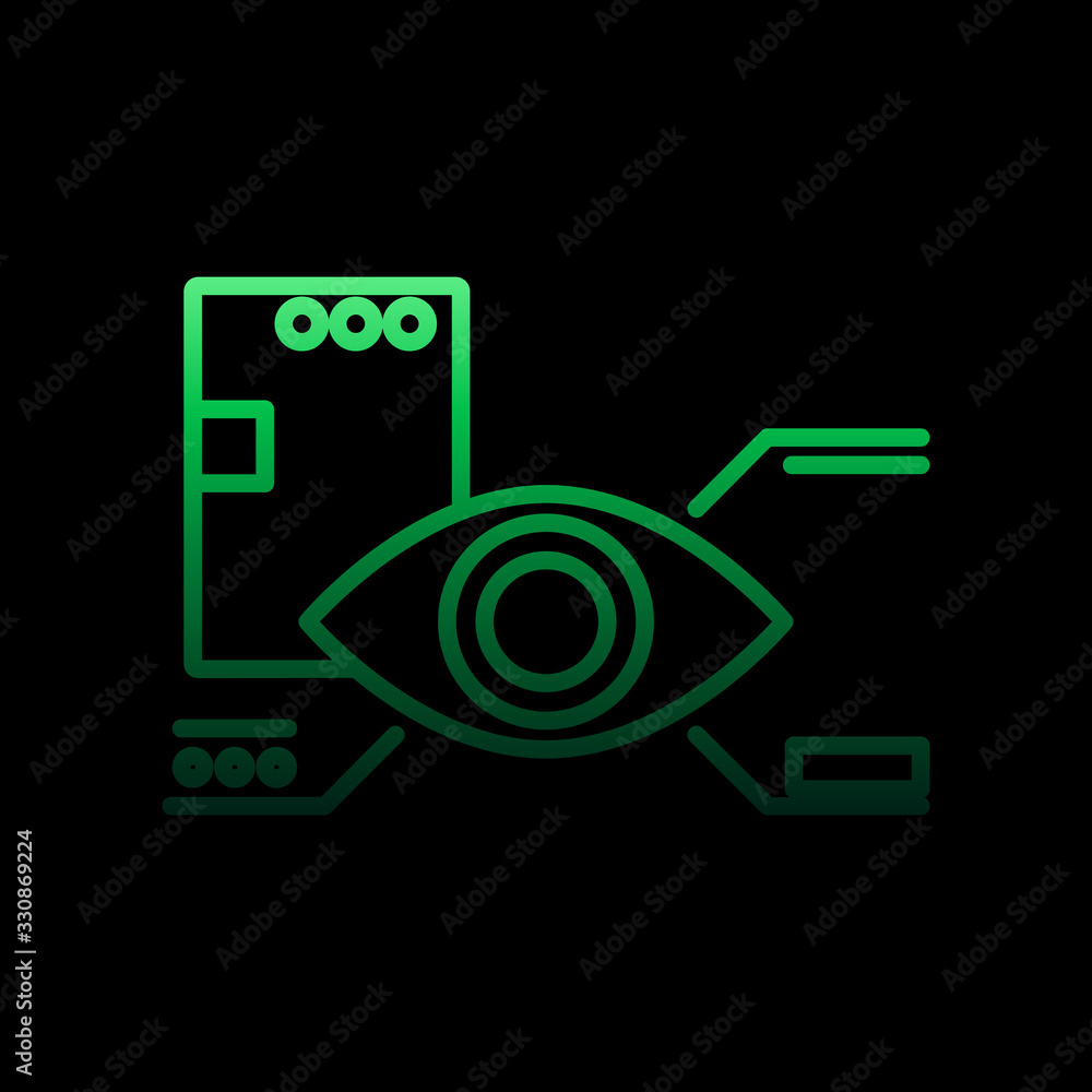 Poster digital eye nolan icon. simple thin line, outline vector of intelligence icons for ui and ux, websit