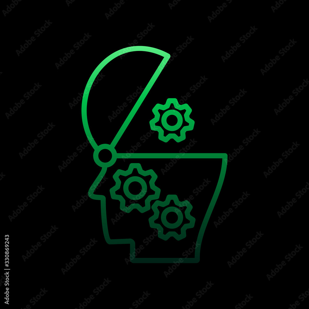 Poster control of thoughts nolan icon. simple thin line, outline vector of intelligence icons for ui and ux