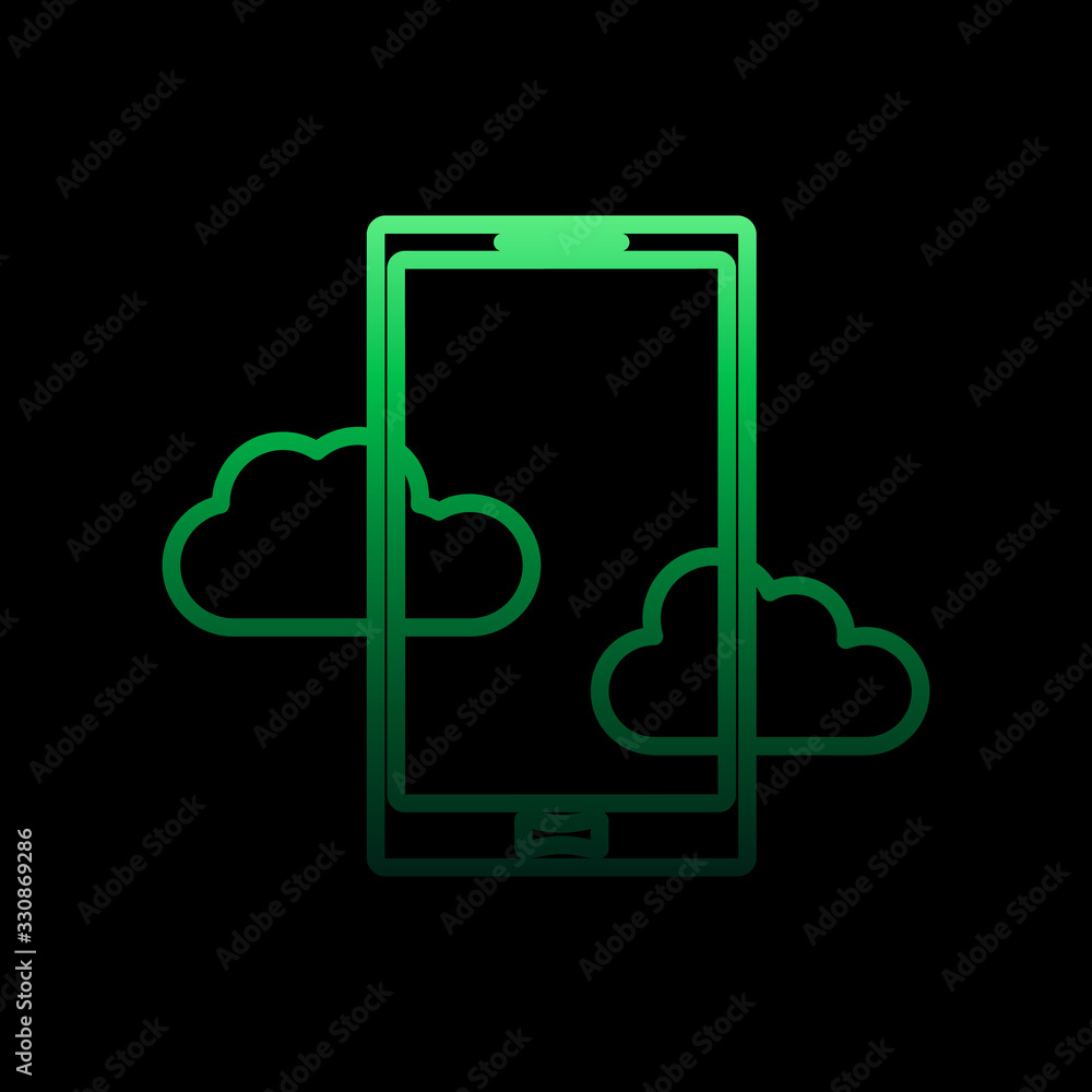 Aufkleber cloud in phone nolan icon. simple thin line, outline vector of intelligence icons for ui and ux, web