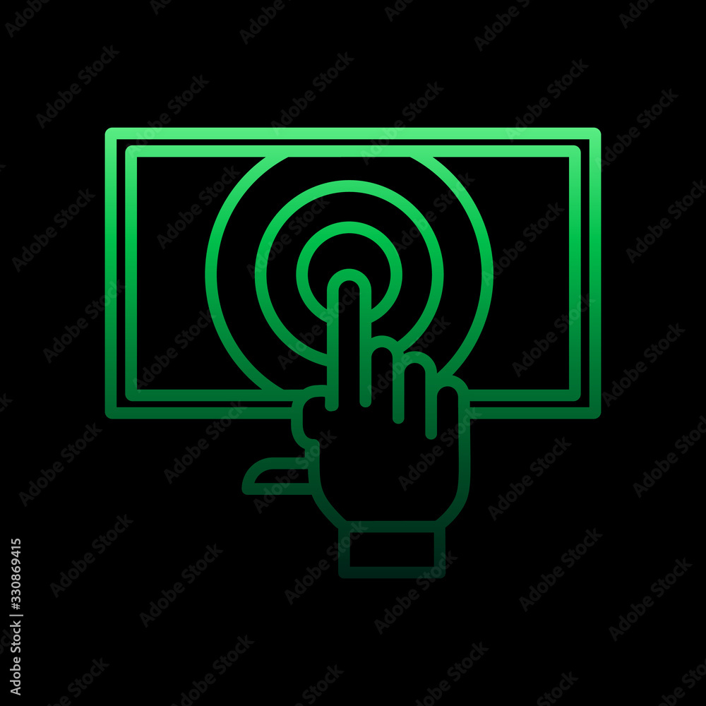 Poster touch screen nolan icon. simple thin line, outline vector of intelligence icons for ui and ux, websi
