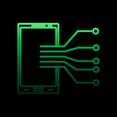 Digital phone nolan icon. Simple thin line, outline vector of intelligence icons for ui and ux, website or mobile application