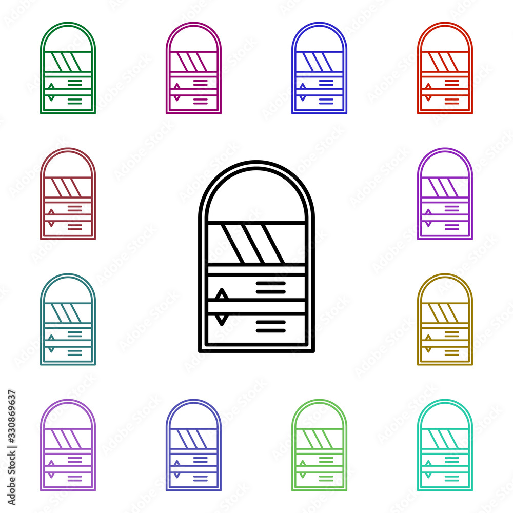 Aufkleber race multi color style icon. simple thin line, outline vector of motor sports icons for ui and ux, w