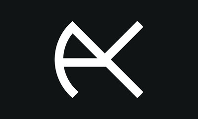 Letter AK or A K initial logo design in vector, Professional Letters monogram Logo on background.