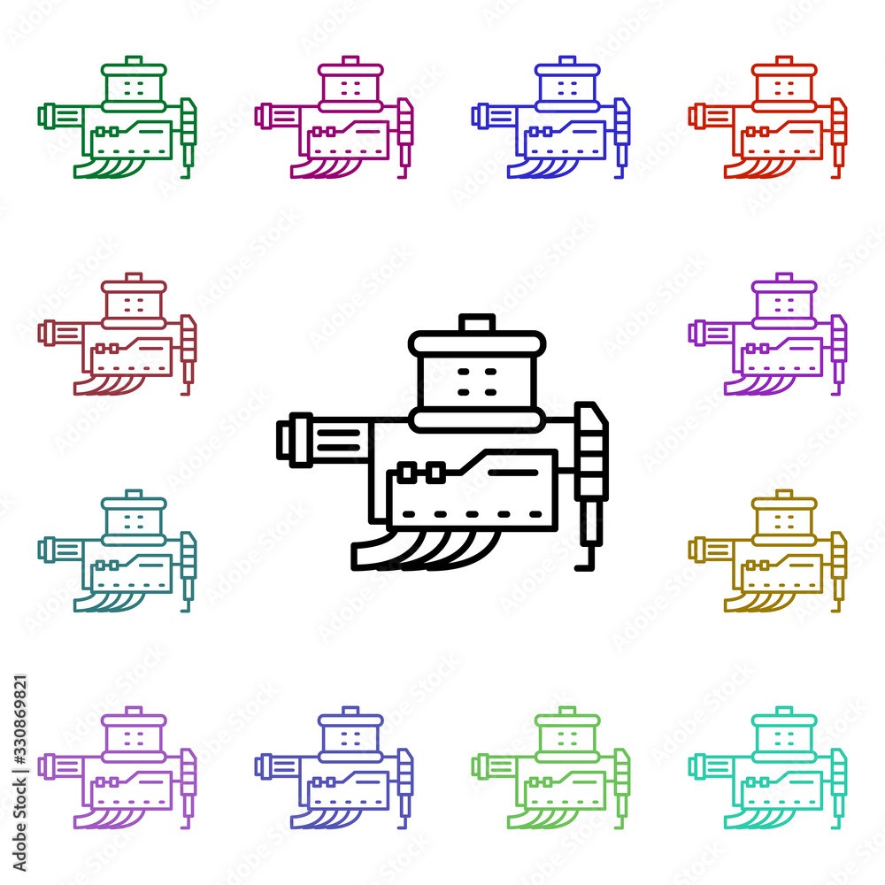 Poster engine multi color style icon. simple thin line, outline vector of motor sports icons for ui and ux,