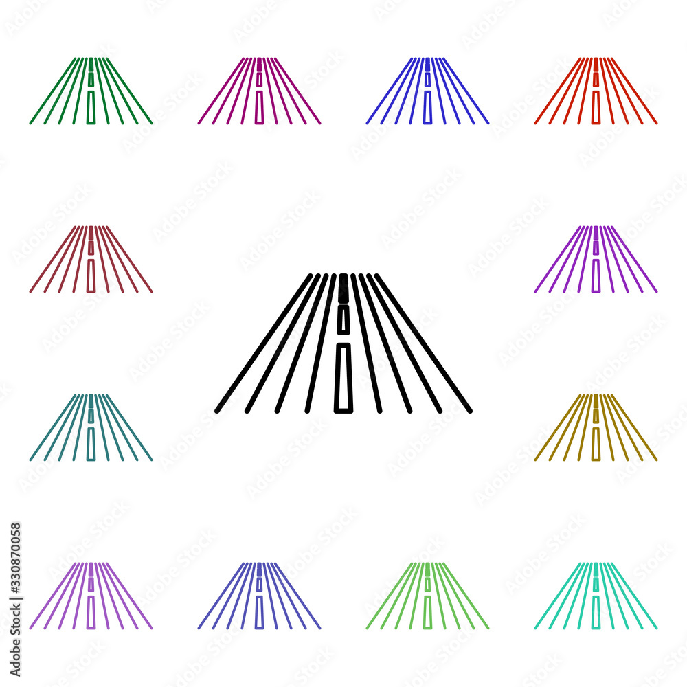 Poster circuit multi color style icon. simple thin line, outline vector of motor sports icons for ui and ux