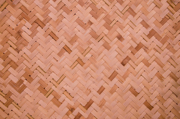 Detail pattern of woven bamboo texture close up