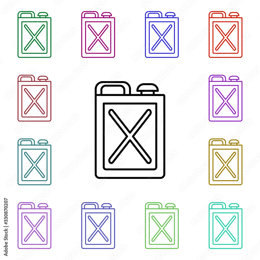 Poster gasoline multi color style icon. simple thin line, outline vector of motor sports icons for ui and u