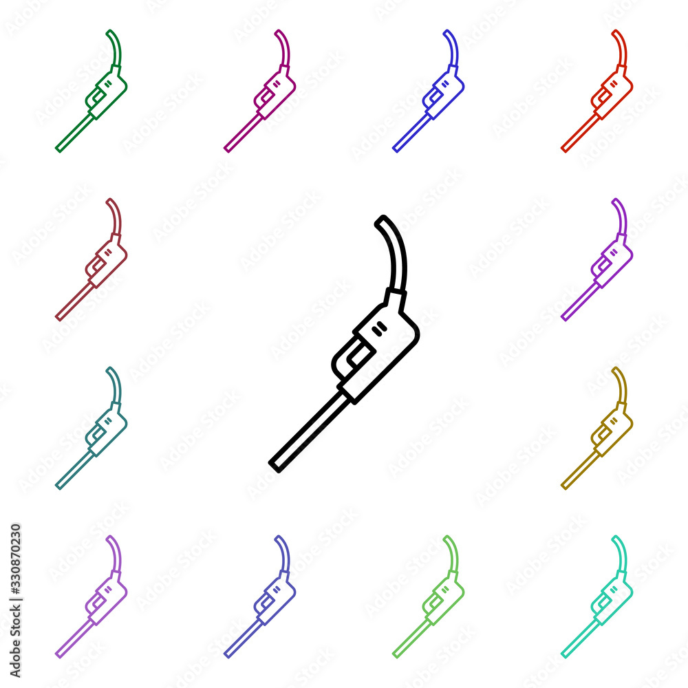 Aufkleber gas multi color style icon. simple thin line, outline vector of motor sports icons for ui and ux, we