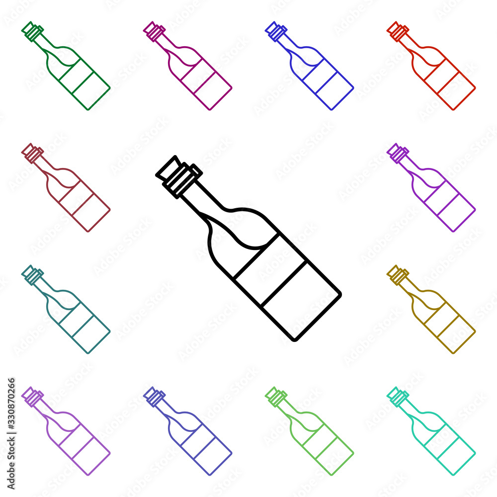 Poster champagne multi color style icon. simple thin line, outline vector of motor sports icons for ui and 