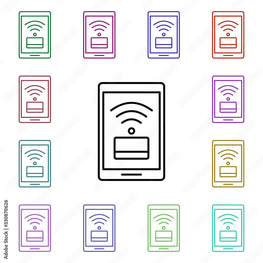 Poster noncontact multi color style icon. simple thin line, outline vector of online shopping icons for ui 