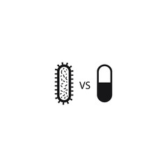 Antibiotic resistance icon design isolated on white background. Vector illustration