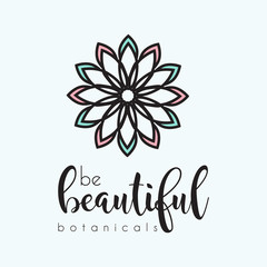 Mandala logo, beautiful flower logo