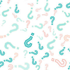 Quiz seamless pattern. Question marks, doubt, faq