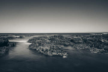 Beautiful long exposure seascape in black and white style