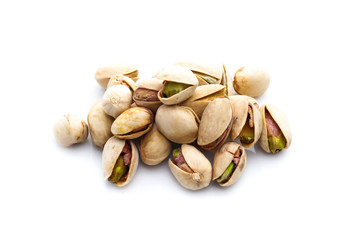 Pistachio nuts. Isolated on a white background