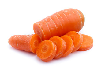 fresh carrots isolated on white background