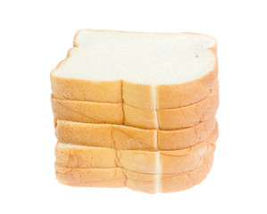 slice of bread on white background