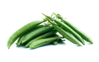 Fresh peas isolated on white background