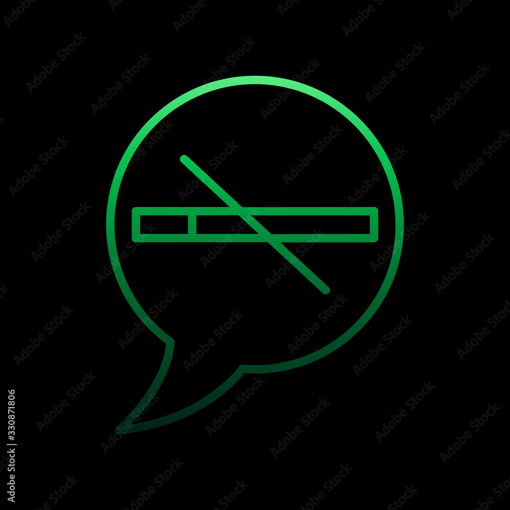 Poster no smoking, speech bubble nolan icon. simple thin line, outline vector of quit smoking icons for ui 
