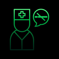 Doctor, no smoking, warming, healthcare nolan icon. Simple thin line, outline vector of quit smoking icons for ui and ux, website or mobile application