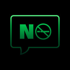 Speech bubble, no smoking, prohibition, cigarette nolan icon. Simple thin line, outline vector of quit smoking icons for ui and ux, website or mobile application