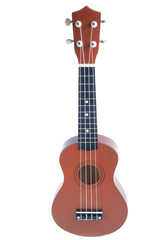 Brown ukulele - isolated white background