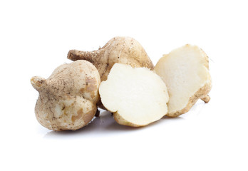 jicama on white background