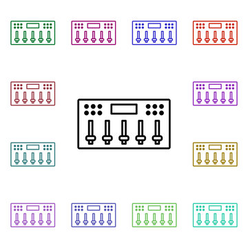 Rock, equalizer, sound, control multi color style icon. Simple glyph, flat vector of rock and roll icons for ui and ux, website or mobile application