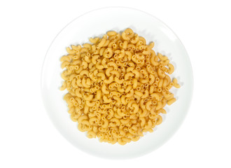 dry macaroni  isolated  on white