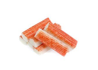 crab sticks group isolated on white background