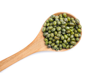 Mung beans on white background