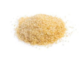 Brown sugar isolated on white